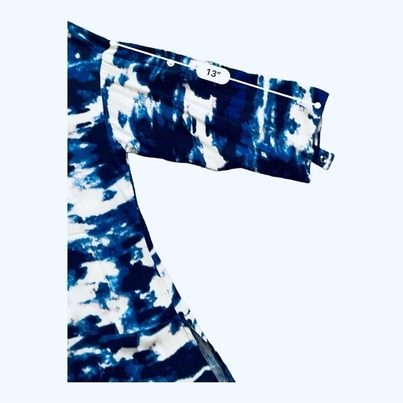 Michael Stars tunic dress multicolor round split hem 3/4  sleeves snaps Women M - Picture 3 of 17